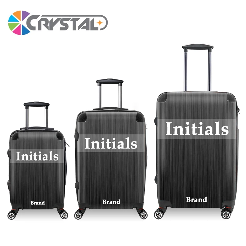 Best Fashion Crystal Personalized Trolley Luggage Transparent Clear Trolley Luggage Customized Logo Print Trolley Luggage