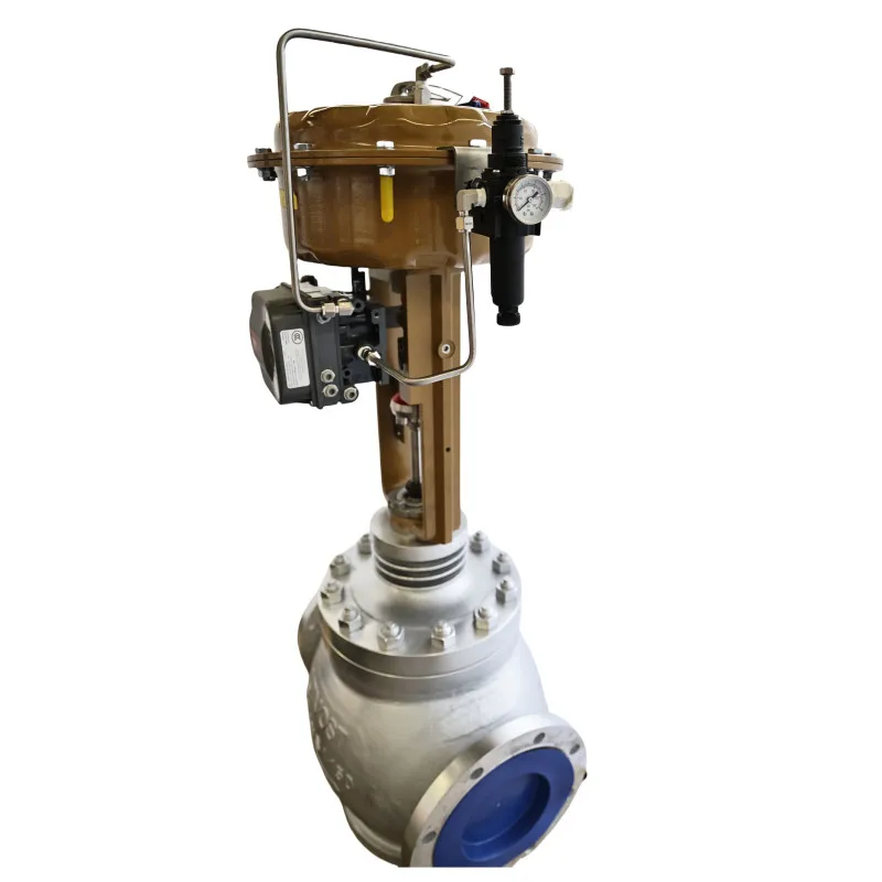 Высокотемпературный OEM Пневматический регулирующий клапан DN25 1 дюймов AC220V WCB фланцевый концевой пневматический мембранный
