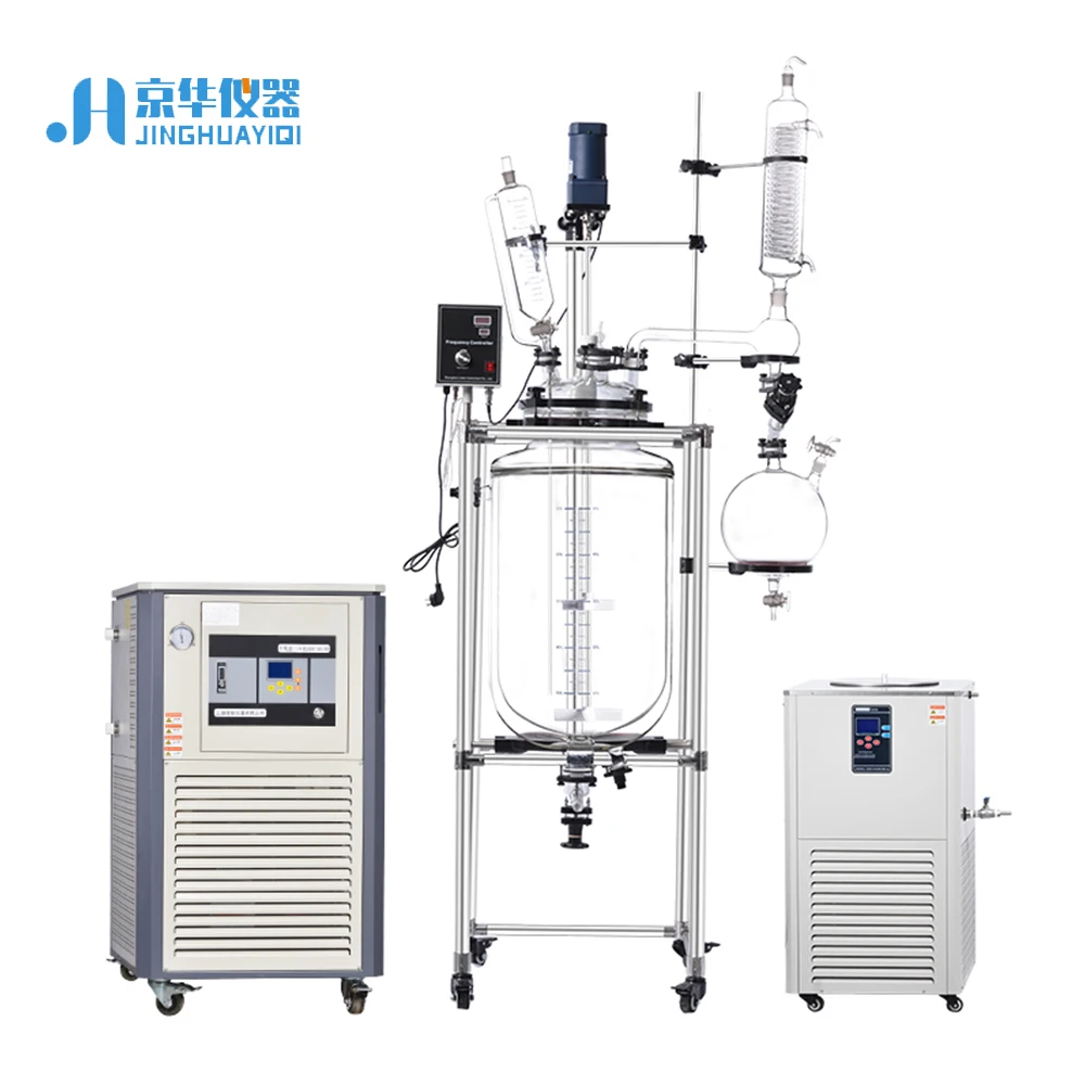 50L Reflux Jacketed Chemical Glass Reactor With Good Quality