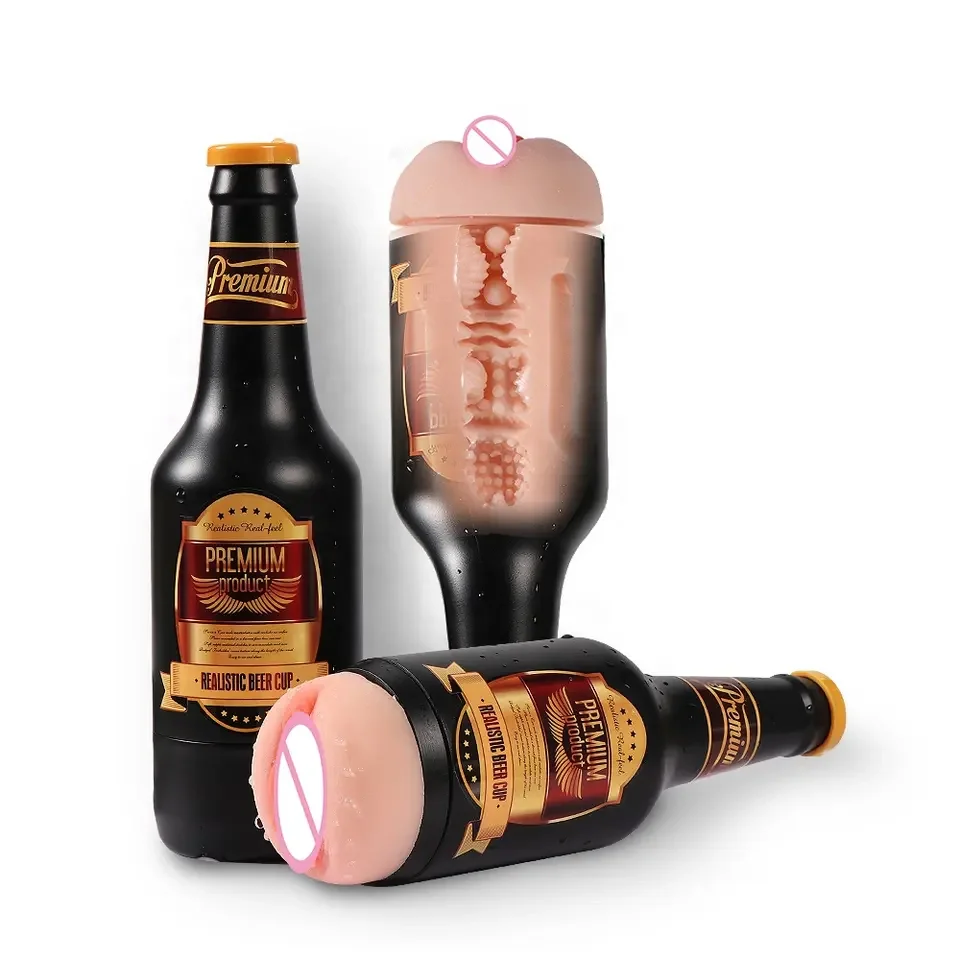 New Beer Wine Bottle Design Male Vagina Masturbation Devices Waterproof Penis Adult Sex Toys Mens Masturbator Cup