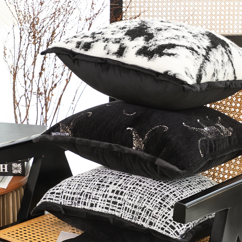 Decorative Pillowcase Square Luxury Pillow Covers 45*45 Jacquard Cushion Cover Manufacture Jacquard Pillow Cover For Home Decor