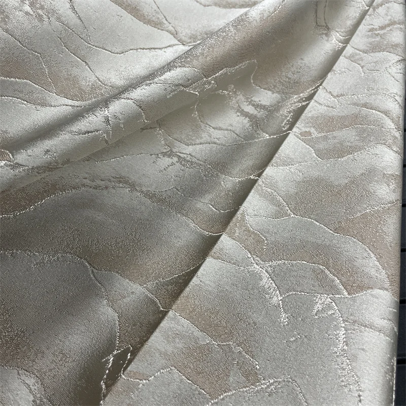 Jblsum Landscape Painting Cloud Gold Thread High Density Jacquard Fabric For Curtain Upholstery