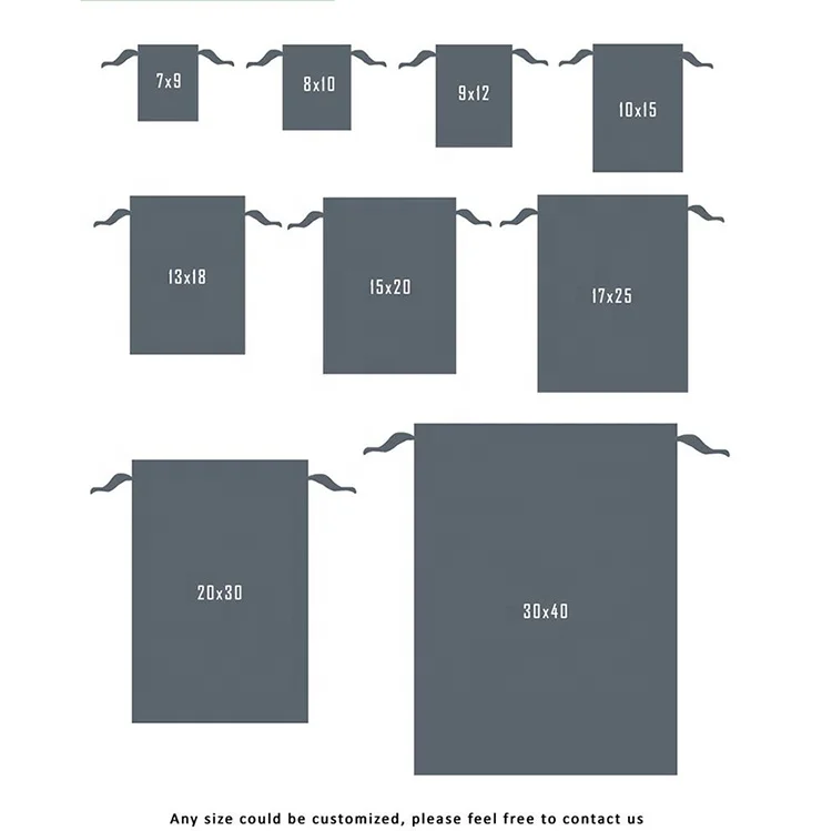 Plain White Cotton Drawstring Fabric Bag Custom Logo Canvas Drawstring bag