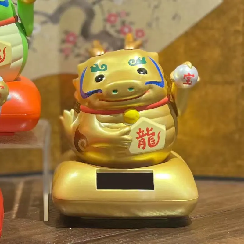 Solar car decoration Zodiac rat Automatic wave lucky ornament enrolls cute girl doll manufacturers direct sales