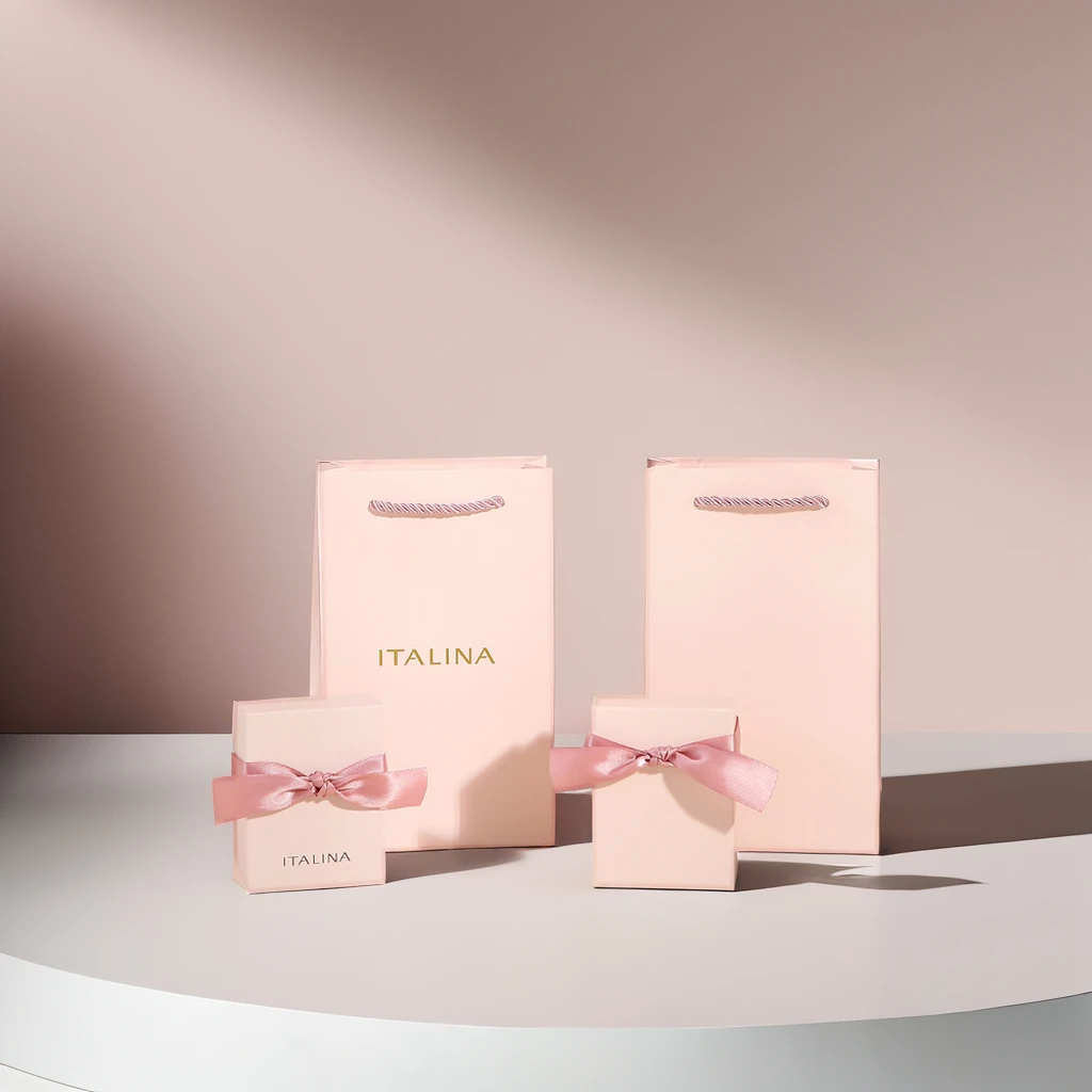 Customizable Pink Paper Jewelry Packaging Box with Ribbon and Handle Sliding Earring Drawer and Custom Logo for Clothing Use