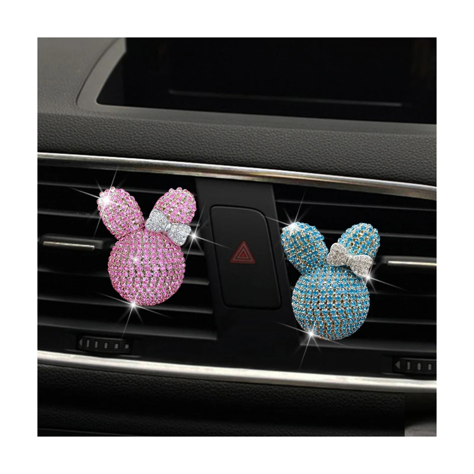 Car Fragrance Fashion Creative Jewel Rabbit Pattern Gift Box Car Air Freshener Cool Car Vent Diffuser Perfume Scent