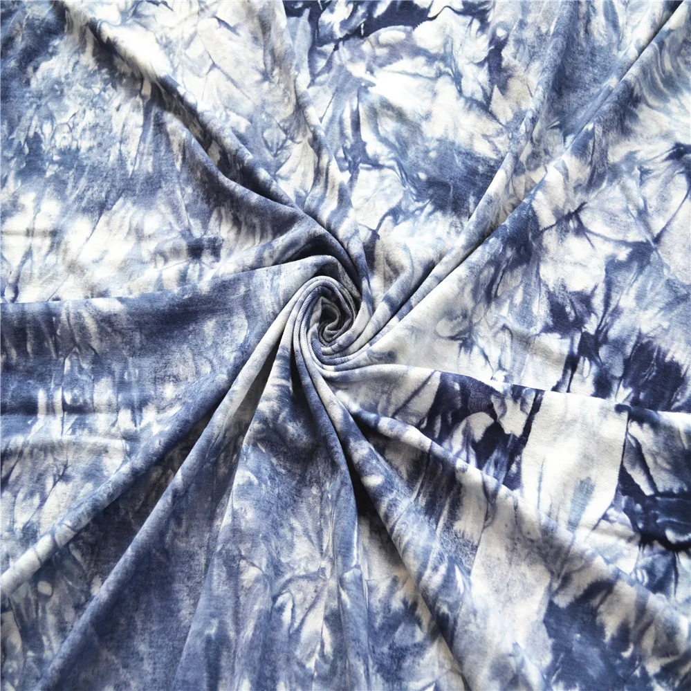 
95%viscose 5%spandex OE tie dye 2020 popular single jersey knitted fabric for dress 
