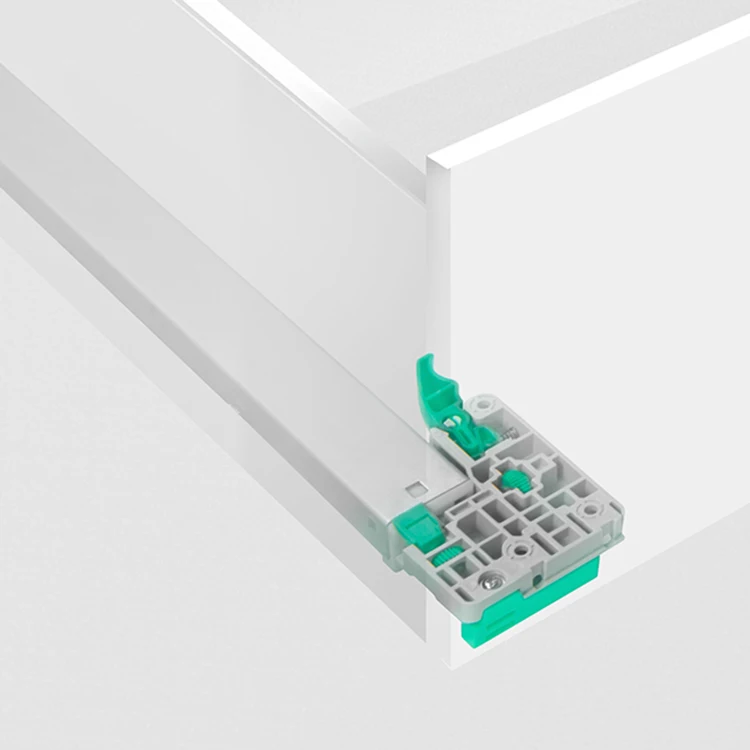 Ronghui мебельной фурнитуры полного выдвижения 3-fold гладкой мягкой близко буфер скрытый слайд для ящика, направляющий рельс для ящика