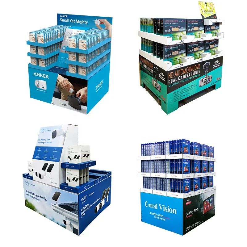 Customized Supermarket Corrugated Carton Paper Cardboard Product Shelves Display Pallet Display Shelves