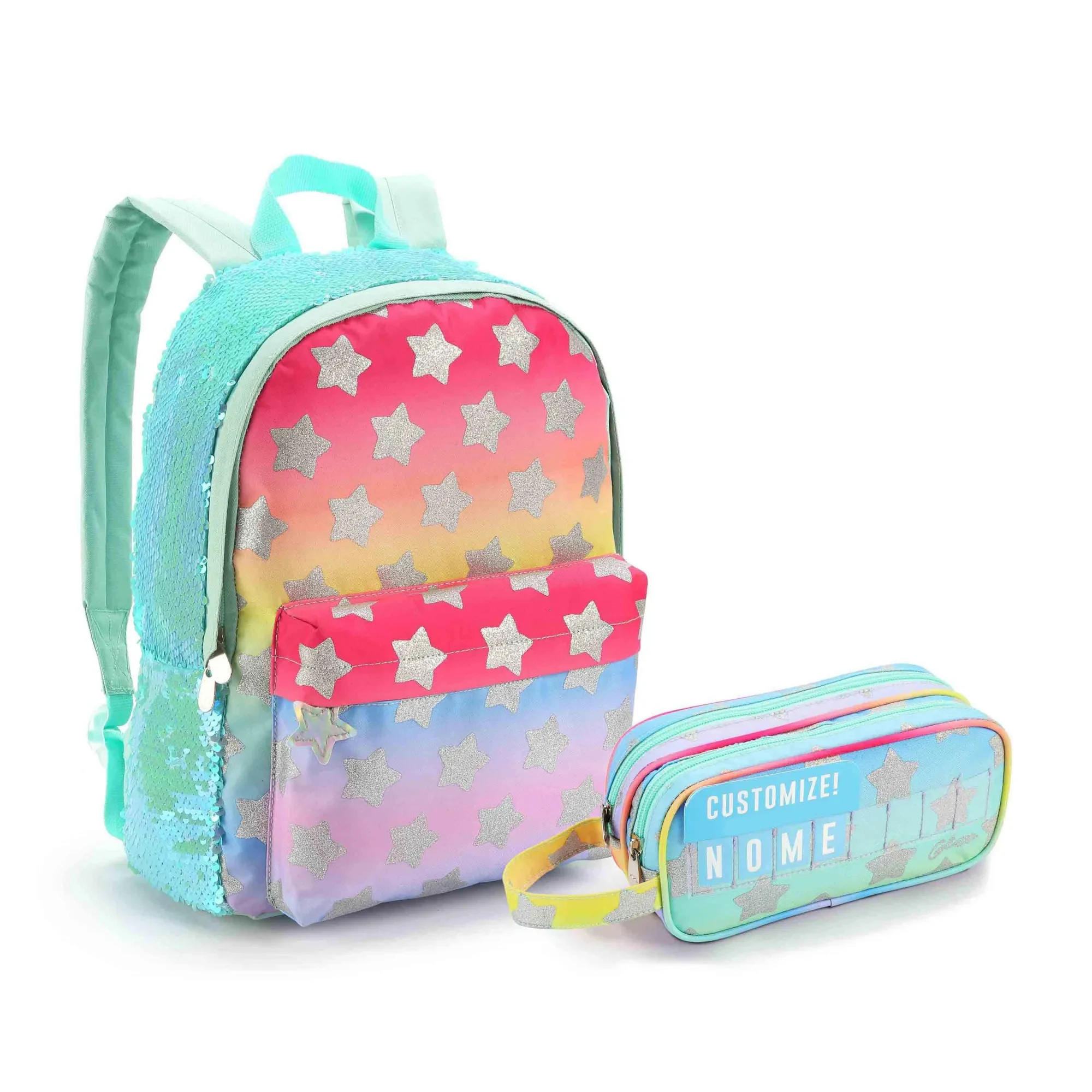 Glitter Sparkly Back Pack Sequin School Backpack For Girls Kids Cute Book Bag