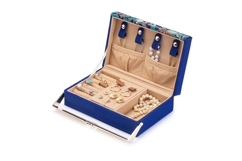 Portable Travel Jewelry Organizer Box Luxury Leather Case for Easier Access and Organization while on the Go