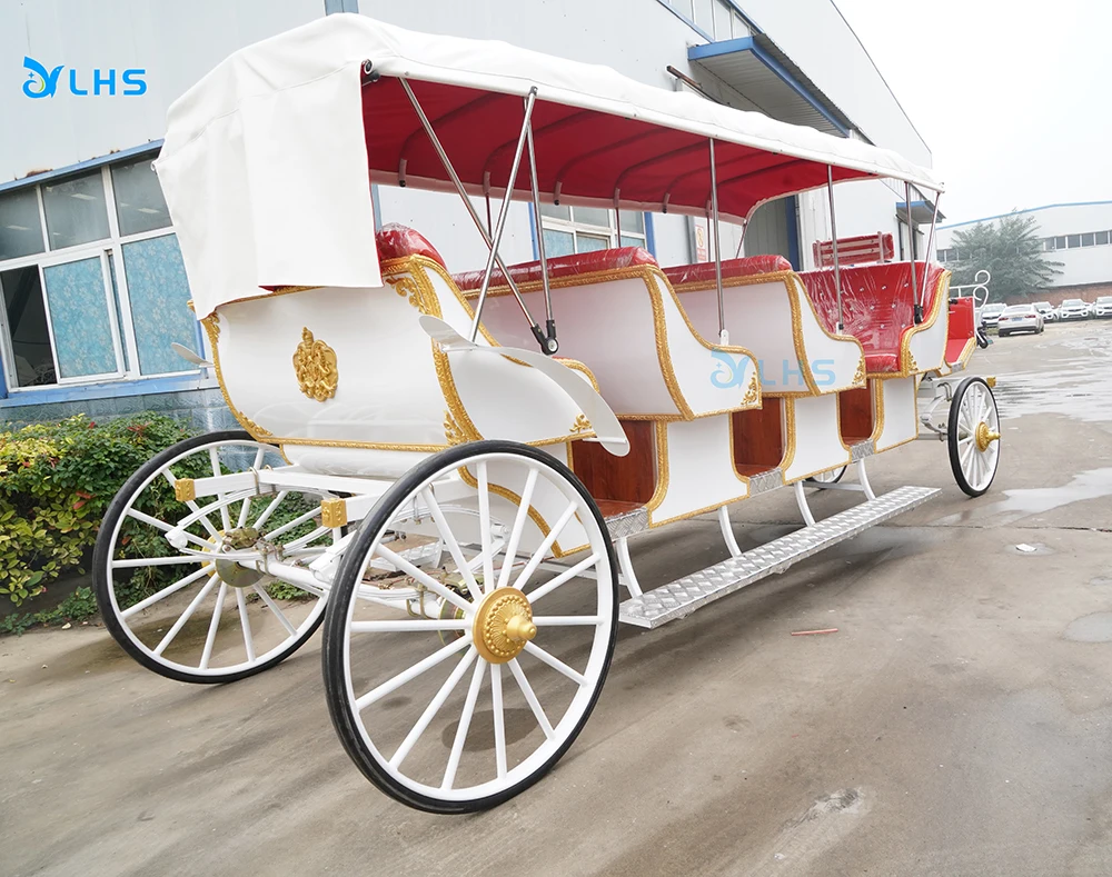 Electric sightseeing horseless carriage/White Pumpkin Horse Cart buggy/Cinderella Wedding carriage on sale