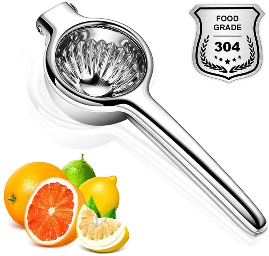 Lemon Squeezer Stainless Steel 304 - Manual Citrus Press for Lemon and Lime| Premium Large Handheld Fruit Squeezer for Fresh Ci