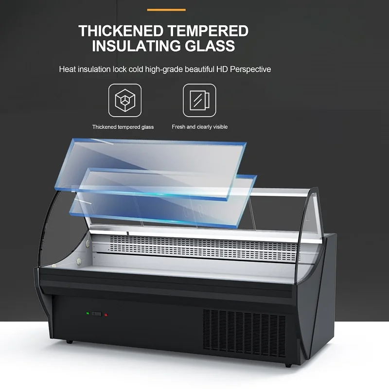 meat chiller supermarket refrigeration display fridge refrigerator fresh meat display chiller and freezer showcase