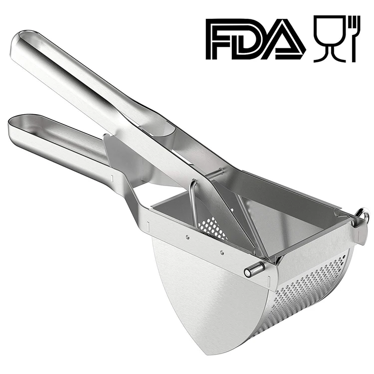 Heavy Duty Stainless Steel Potato Ricer Manual Masher For Potatoes, Fruits, Vegetables