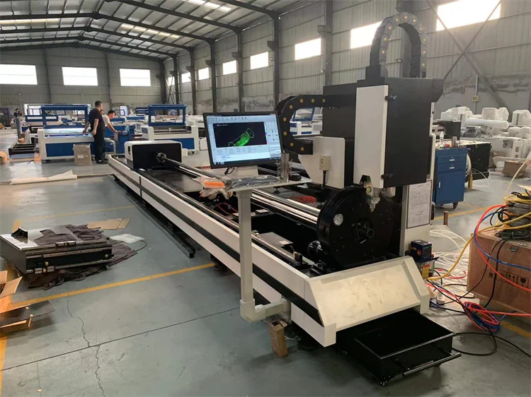 LaserMen Tube Pipe Fiber Laser Cutting Machine 2kw Automatic H Beam Profile/Angle Steel/channel Steel Provided Aluminum Machine