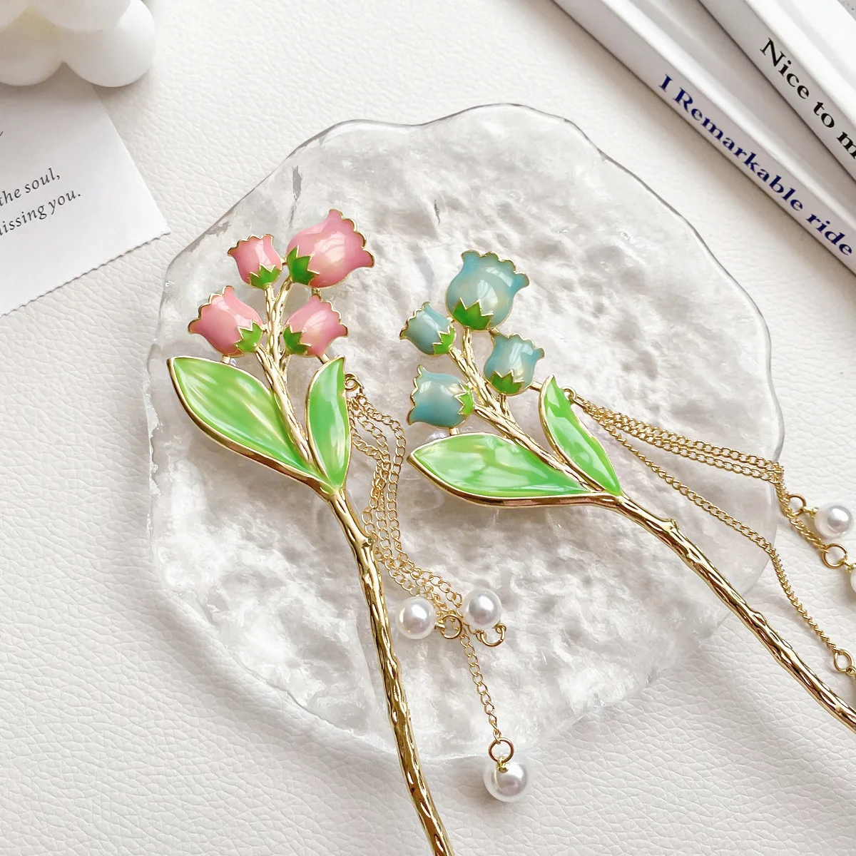 RARA 2022 Hot Sale Fashion Hair Accessories Women Elegant Bluebell Hair Fork Metal Hair Stick Beautiful Hairpins for Girls