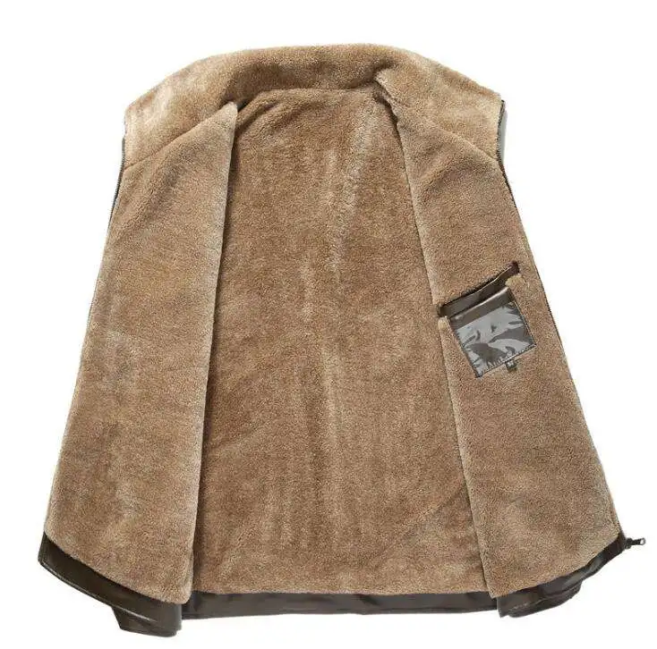 New leather middle-aged and elderly winter plus velvet thick fur integrated warm coat manufacturers wholesale