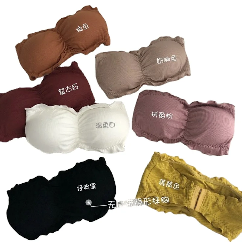 stylish design is now selling bralette back button bra padded tube top breathable ladies tube top chest wrap