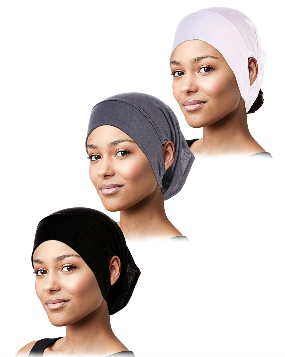 2022 New Soft jersey cotton cross Muslim Undercap UnderScarf Inner scarf tubes with Ear Hole