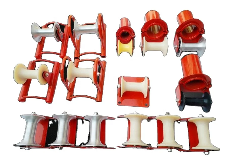 Industrial Heavy Duty Cable Rollers Bearings Straight Line Bridge Electric Power Pithead Cable pulling Roller