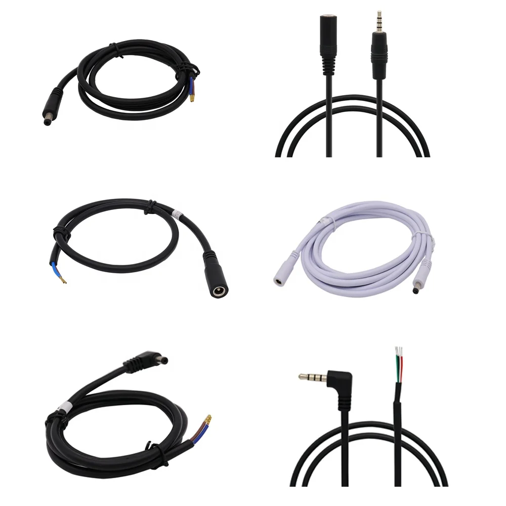 OEM ODM DIY DC power 5521 5525 male to socket cables