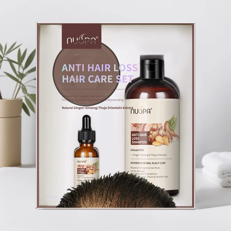 Wholesale Factory Anti Loss Nourishing Hair Growth Serum Natural Ginger Ginseng Extract Gentle Cleaning Shampoo Hair Care Set