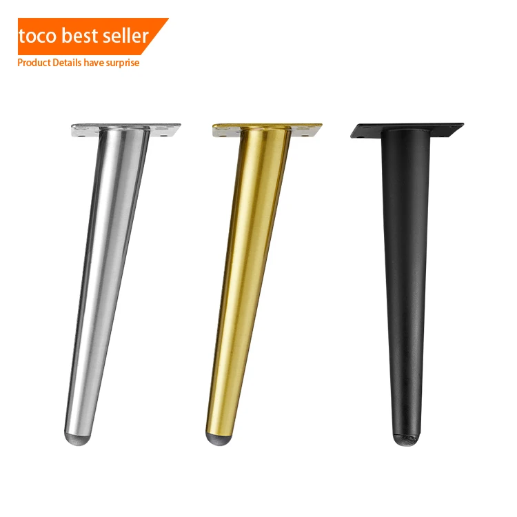 toco cheap Factory price Black gold Stainless Steel Table Foot tapered sofa metal legs modern furniture living room chairs