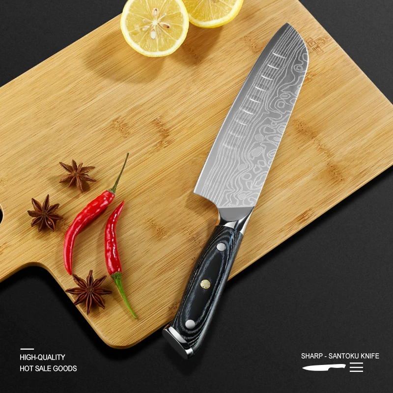 
Timhome new arrival german steel Japanese kitchen chef santoku knife 