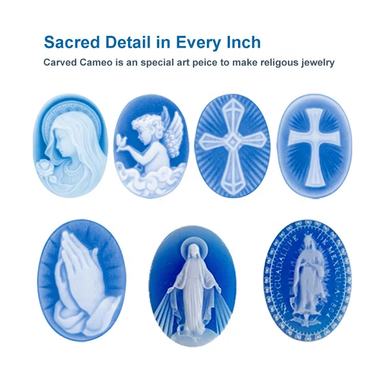 Customized Catholic Virgin Mary Amulet Jewelry Agate Cameo De Guadalupe Miraculous Medal Sterling Silver Religious Pendant
