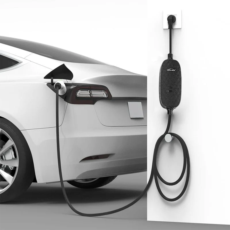 Type 1 16A SAE EV Charger Level 2 Portable Home Electric Vehicle Charging Station with EV Charger Plug Holder and Cable Holder