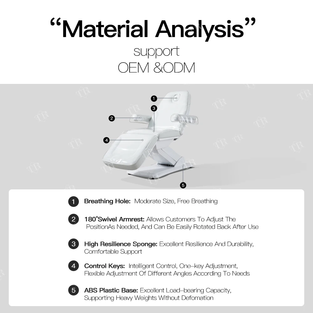 Turri Professional Reclining Chair For Beauty Salon Furniture Lifting Adjustable Electric Beauty Bed Leather Facial Bed