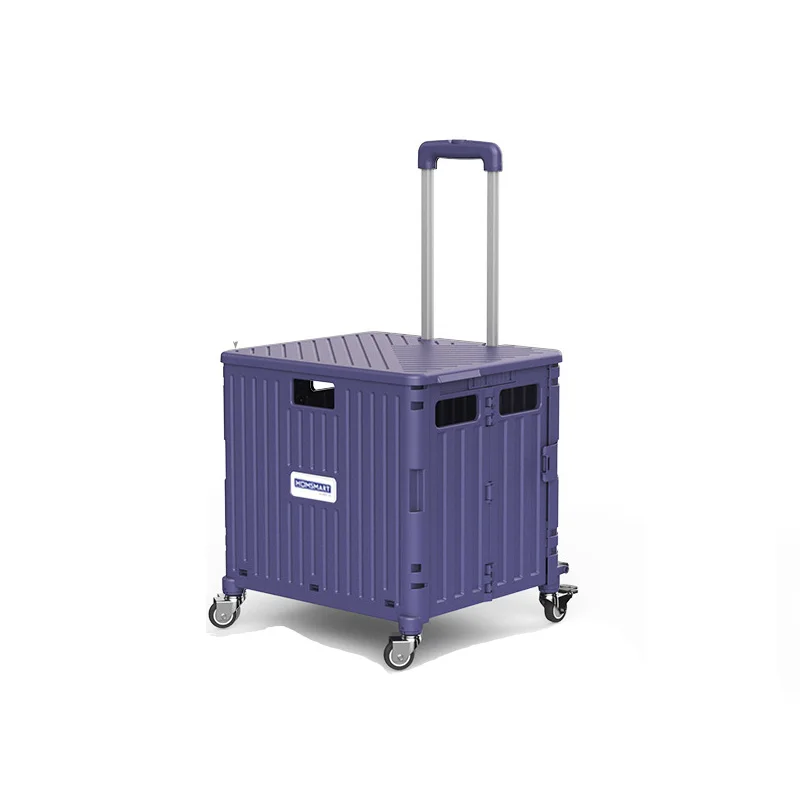 Plastic Folding Boot Shopping Cart /trolley/ Rolling Crate On Wheels