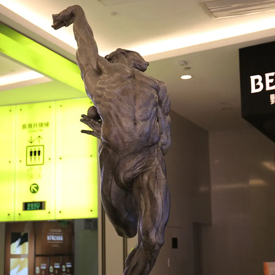 K397 сильный обнаженный мужской орнамент Танцующая обнаженная скульптура общественный Декор на заказ фигурка в натуральную величину статуя бронзовая Декоративная