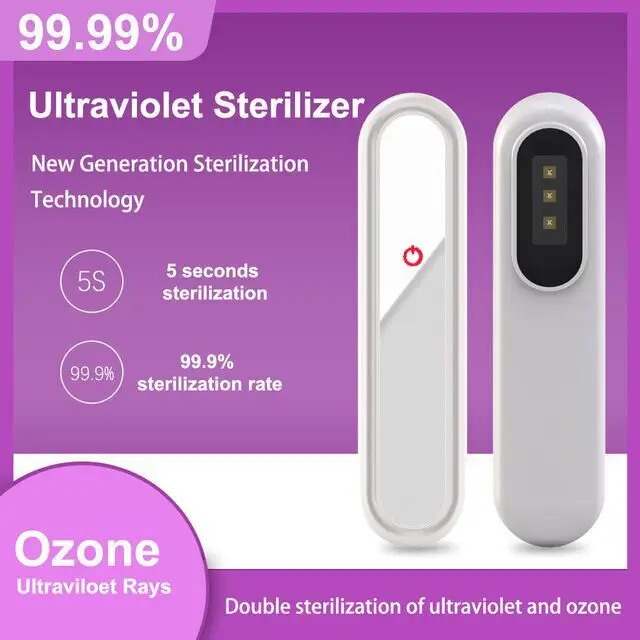 Muvtec New Portable Handheld UV Sterilizer UV  Disinfection Ultraviolet Light Sanitizer Wand with 3 UVC LED