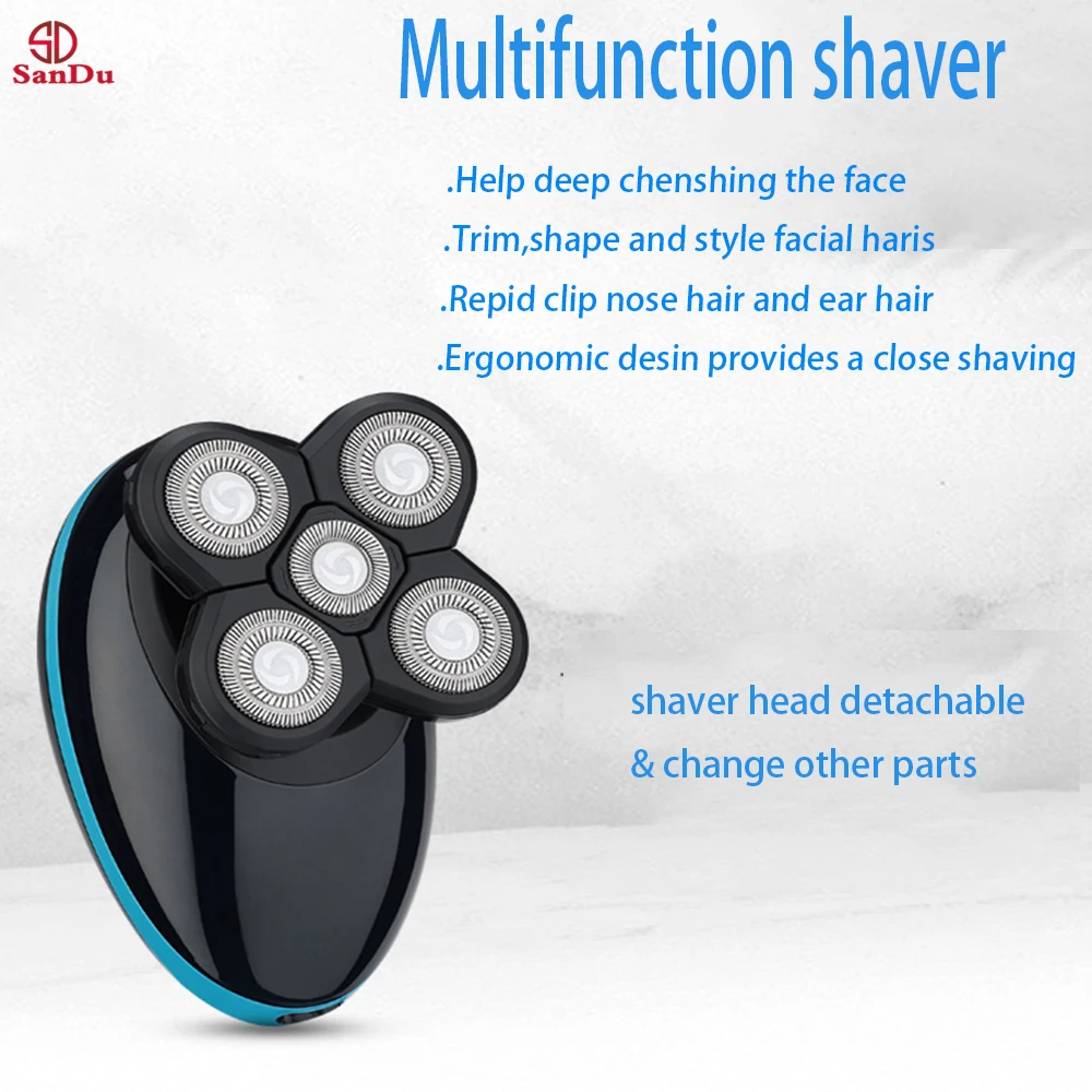 2021 New arrived 5D Rotary Shaver Heads Rechargeable USB Electric Shaver Razor for Men