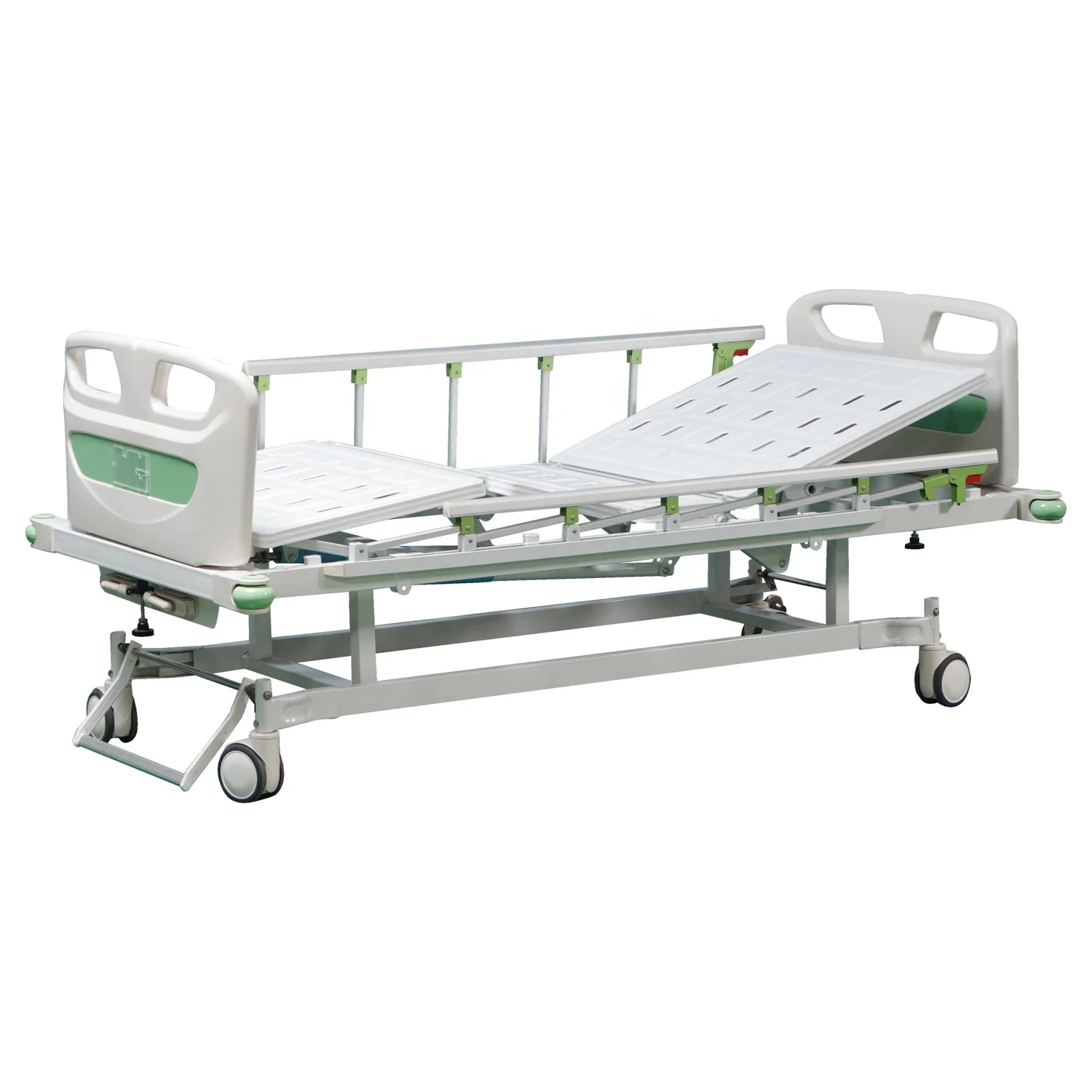 Two-Function Hospital Bed with Manual Crank System Metal Patient Bed by Hospital Furniture Manufacture for Sale