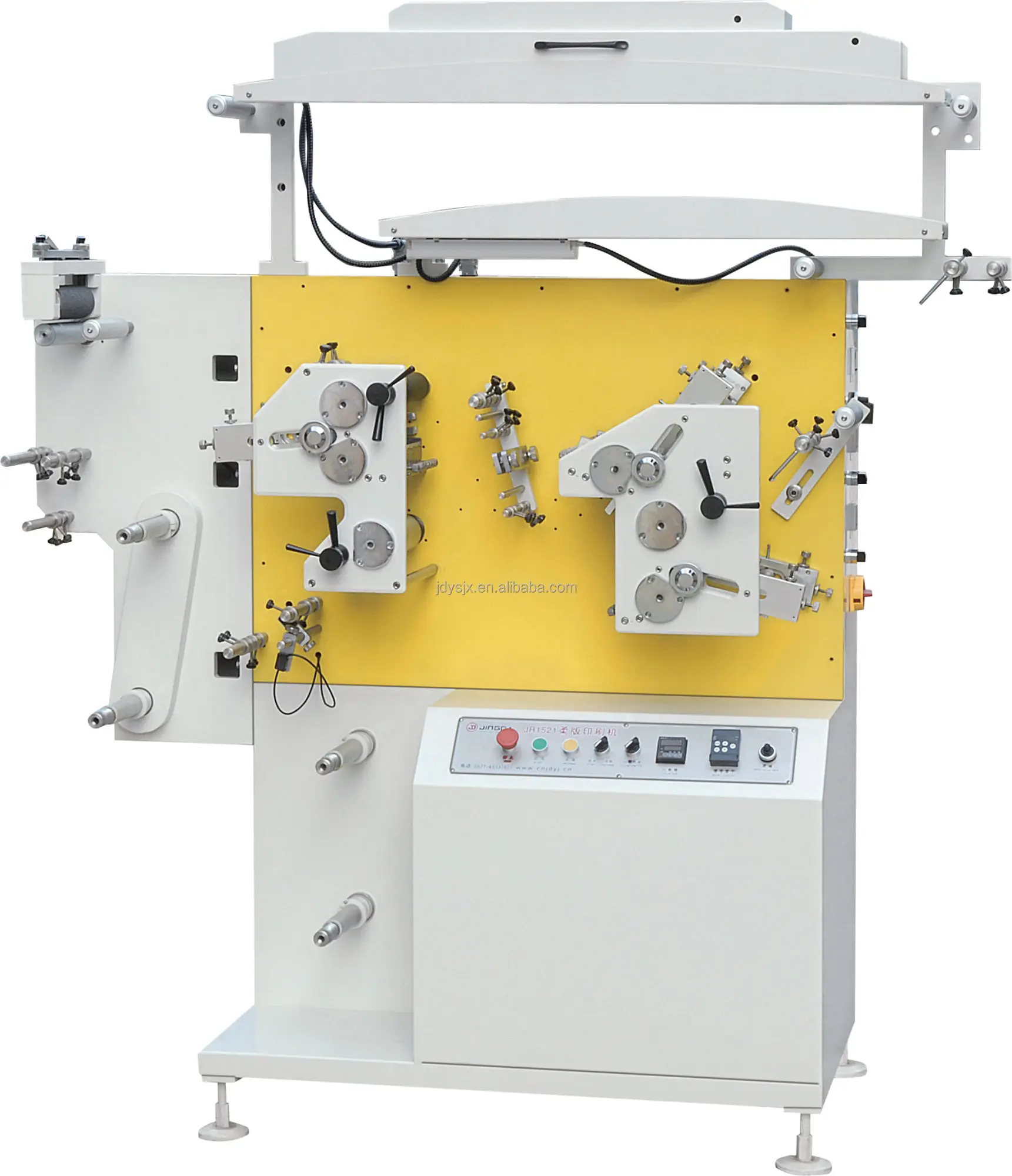 JR-1521 Jingda Printing Machinery Flexo Garment Ribbon Satin Label Printing Machine For Nylon Taffeta Cotton Care Label Printing