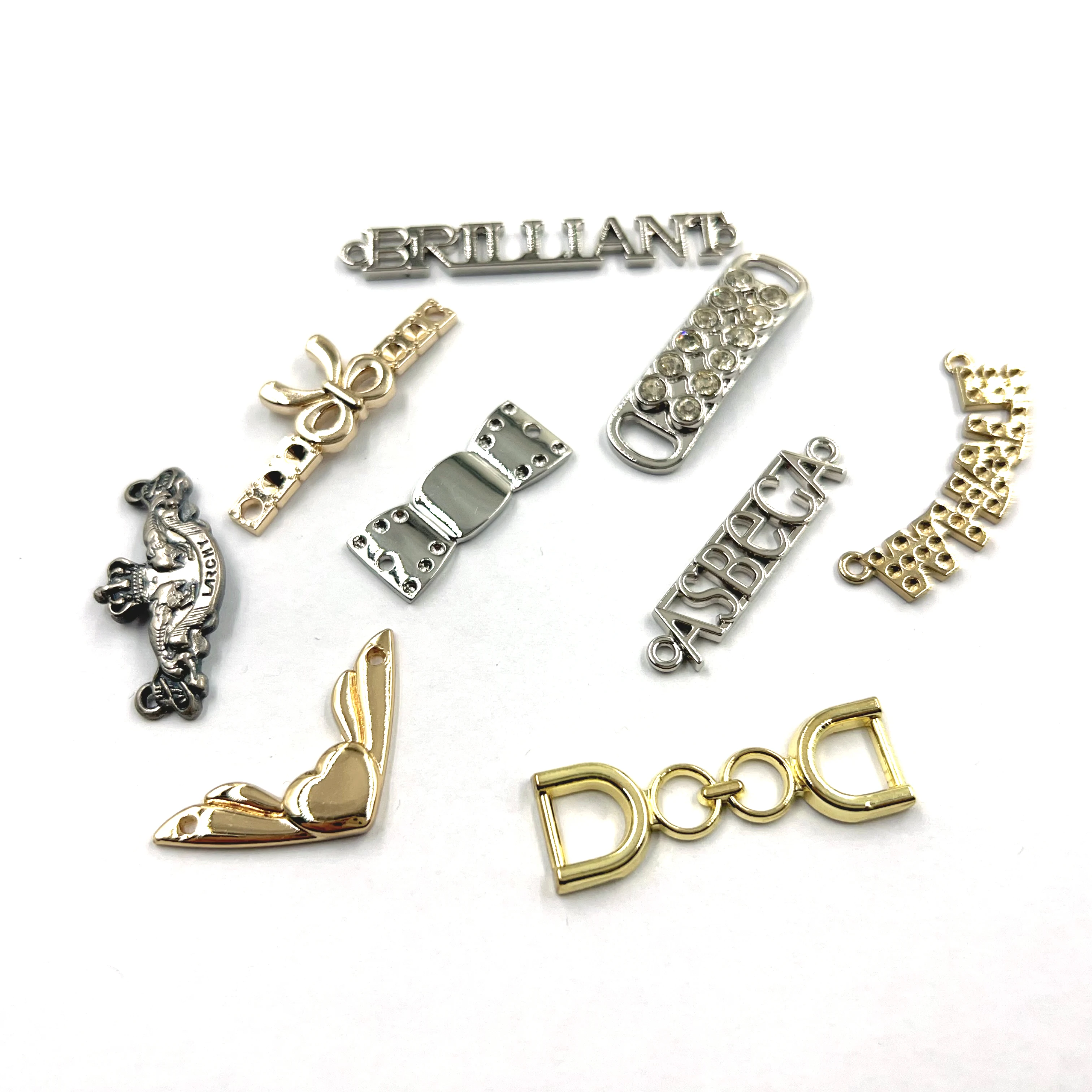 Super Quality Custom Metal Tag Sewing Logo Labels Tags for Clothing /Garment / Swimwear