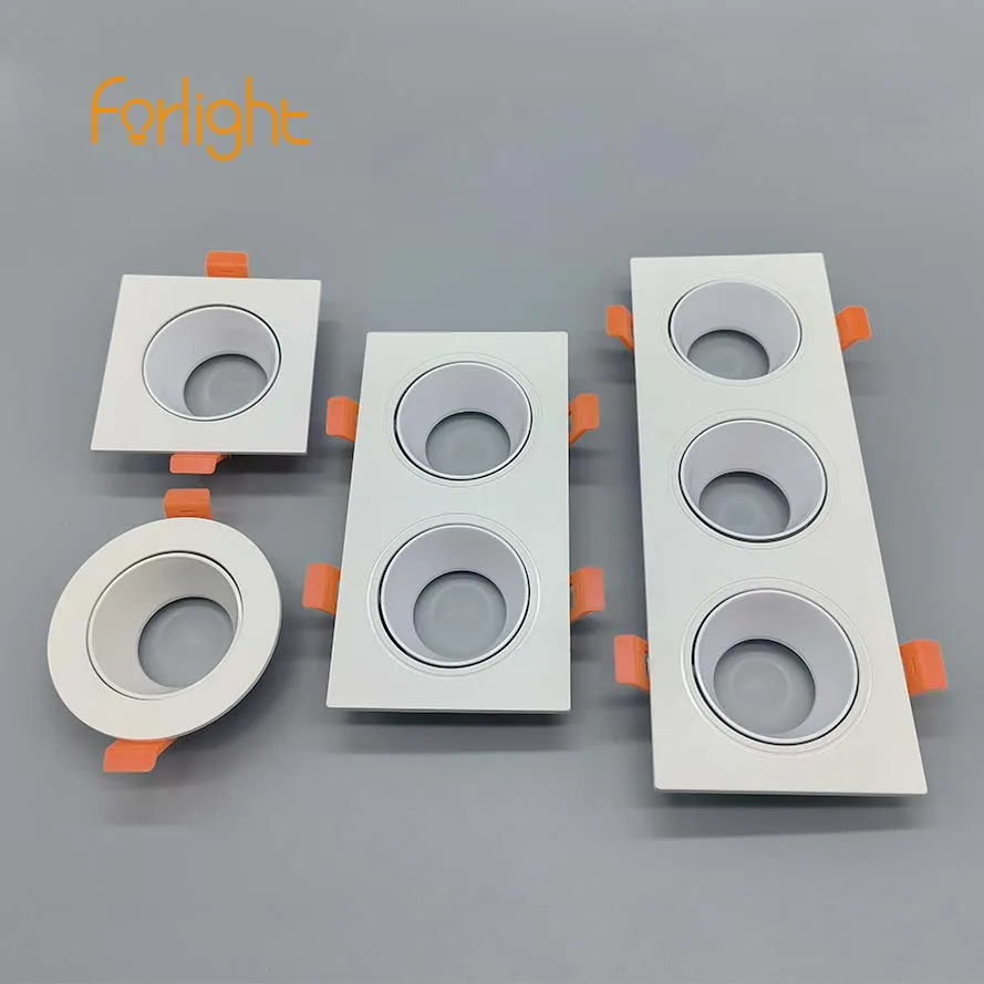 Hot sale led gu10 spotlight square round replaceable frame Recessed gu10 mr16 g5.3 downlight accessories fixture for home