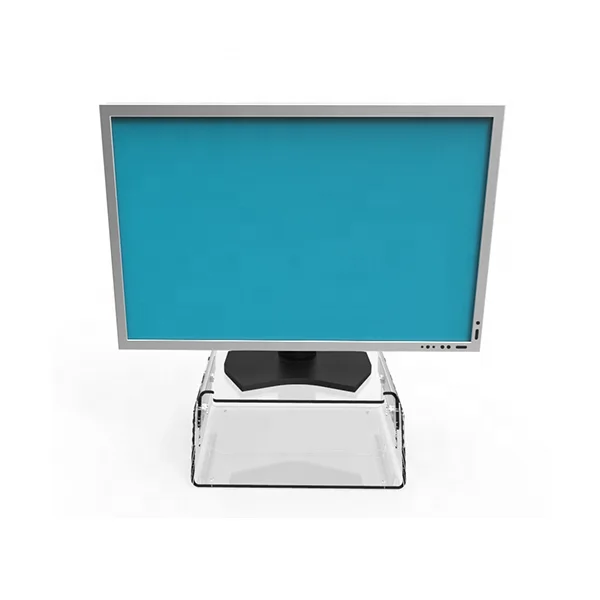 good quality ergonomic height adjustable crystal acrylic monitor stand
