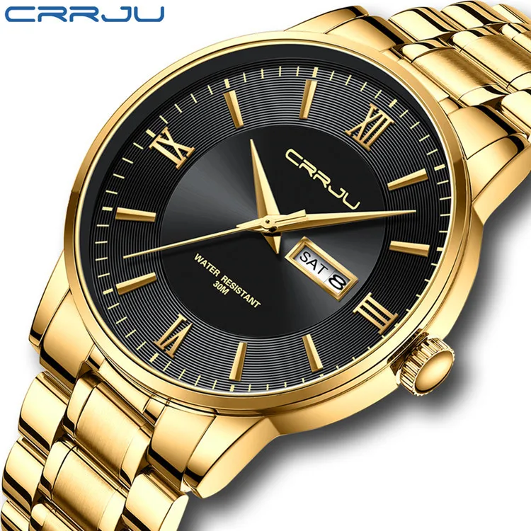 CRRJU 2175 Relogio Masculino Original Brand Luxury Men Wrist Watches Quartz Analog Business Mens Watch