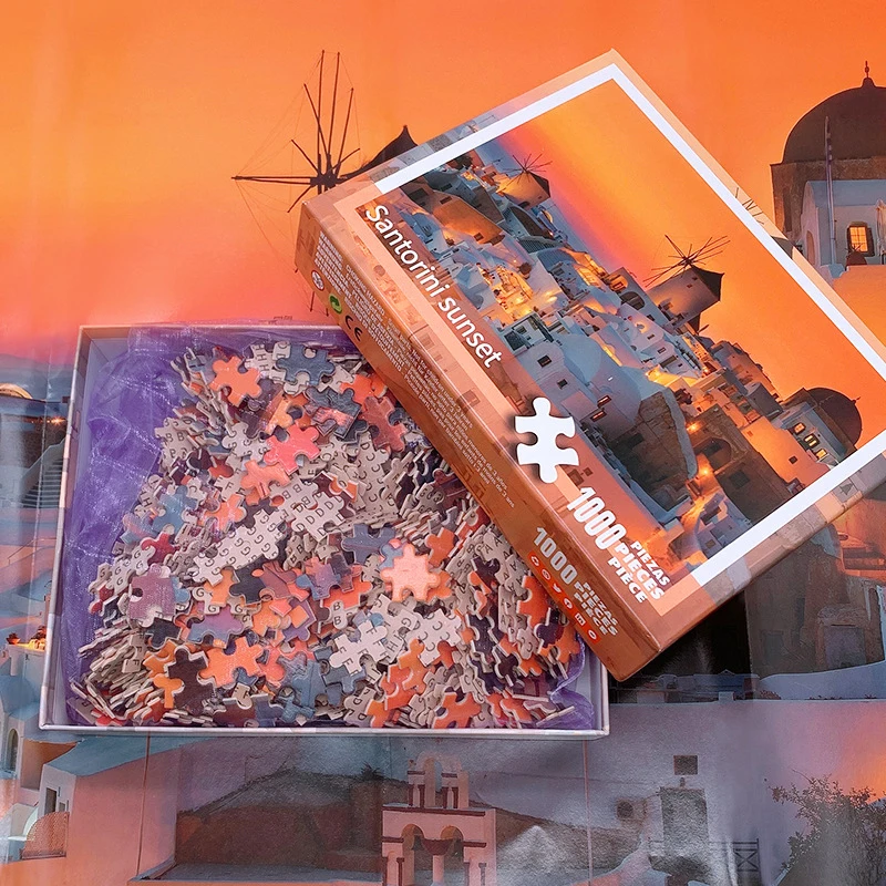 wooden puzzle maker printing 1000 piece customizable puzzle wood material painting plane puzzle