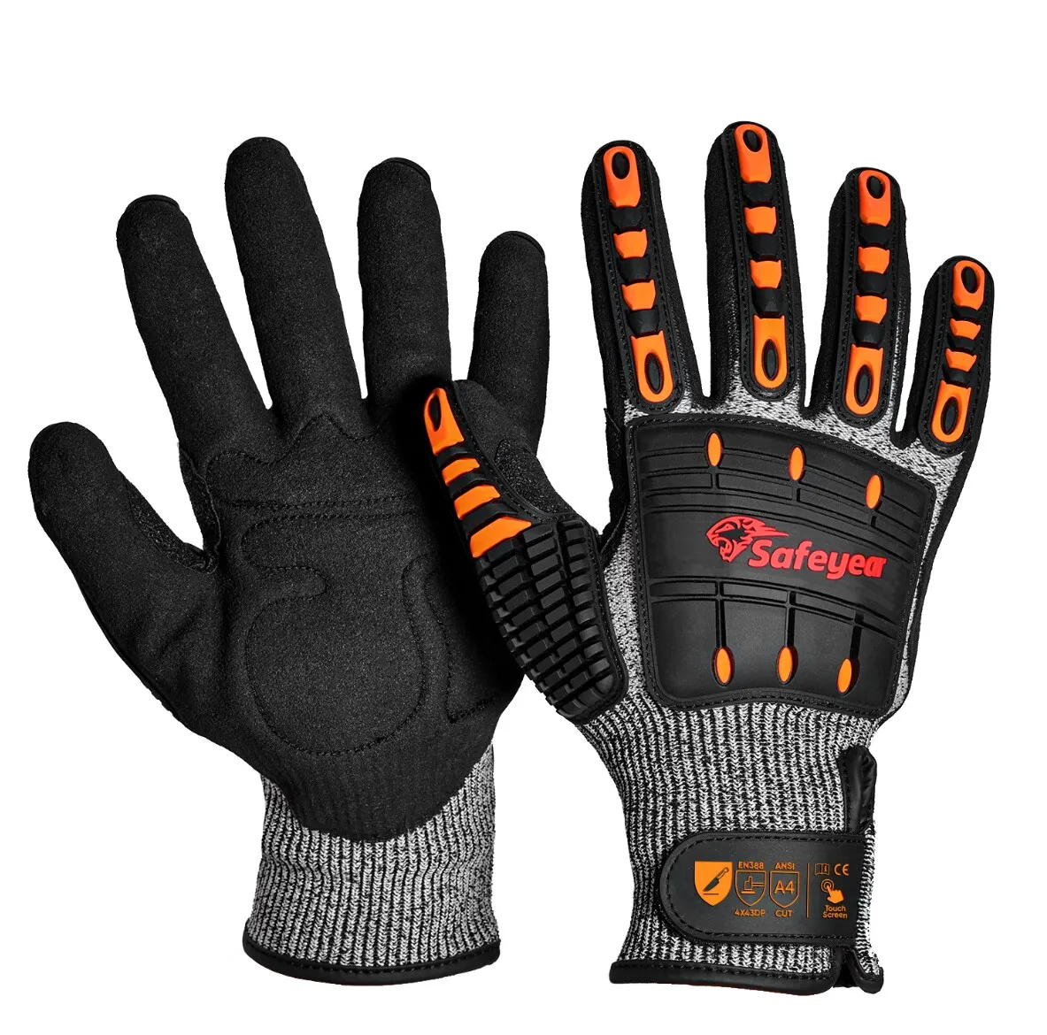 Anti Impact Gloves Cut Resistant 5 TPR Protection High Impact Resistant Safety Gloves with Touch Screen Work