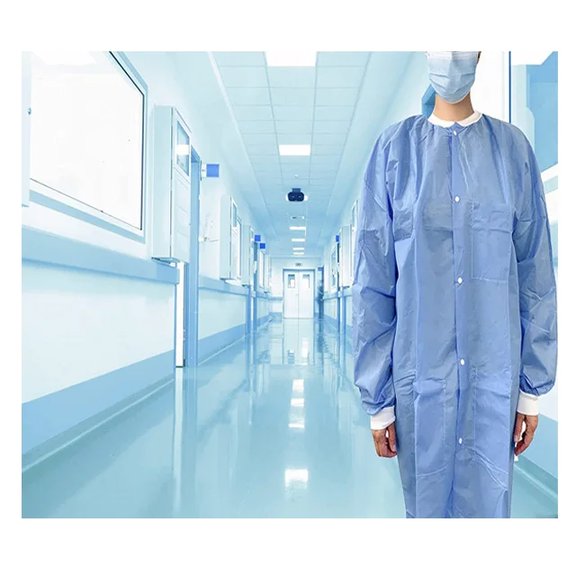 Cheap Disposable Polypropylene  Lab Coats Sterile Cleanroom Laboratory Gown For Doctors