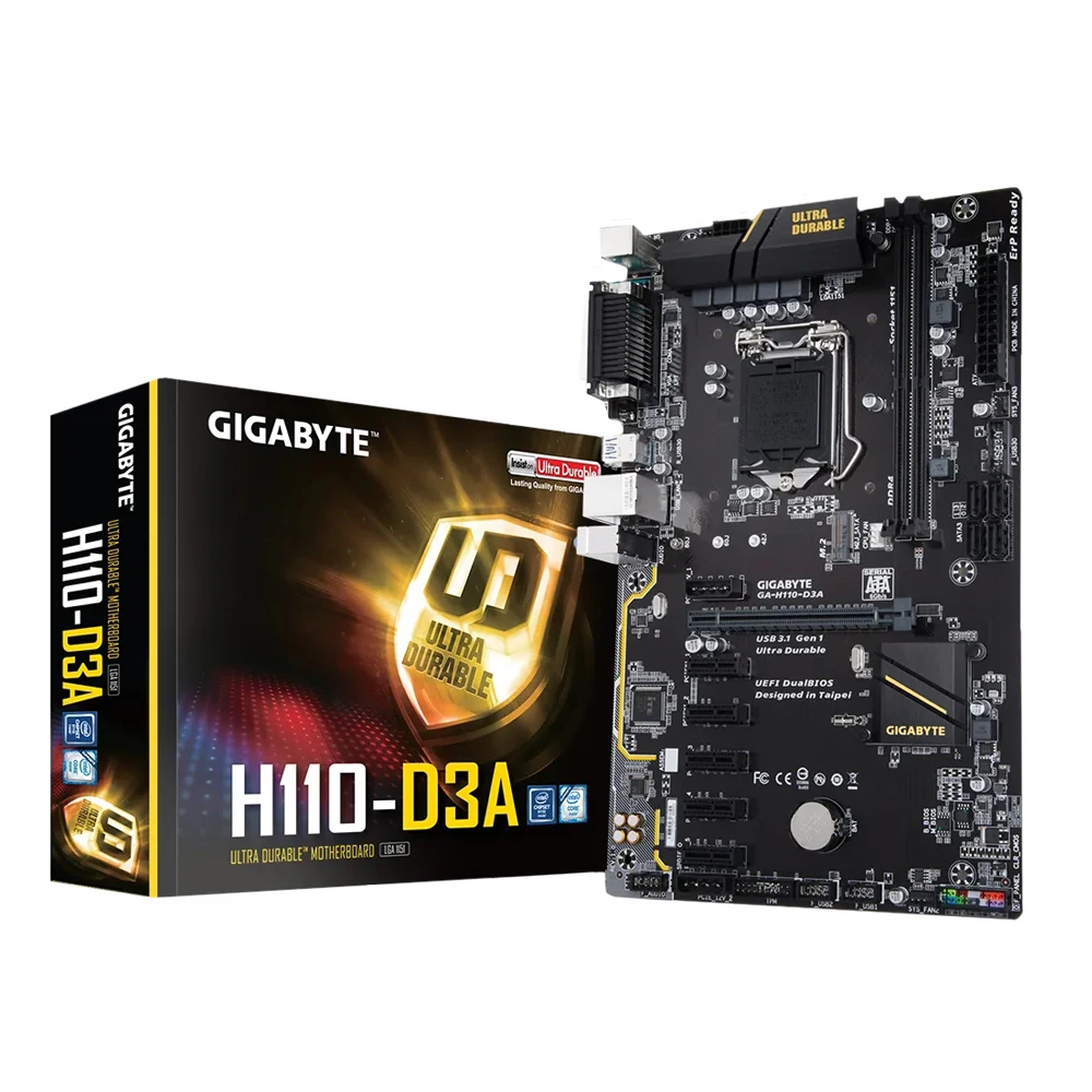 Новый GA-H110-D3A 6gpu 12gpu DDR4 LGA1151 H110-D3A TB250-BTC PR игровой Шахтер материнская