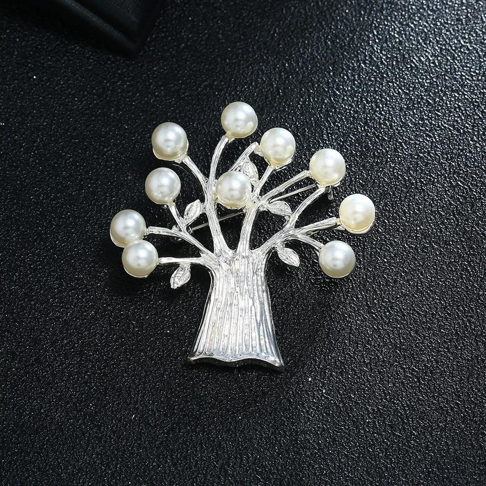 Wholesale  Exquisite Imitation Pearl life treen Brooch Pins for women
