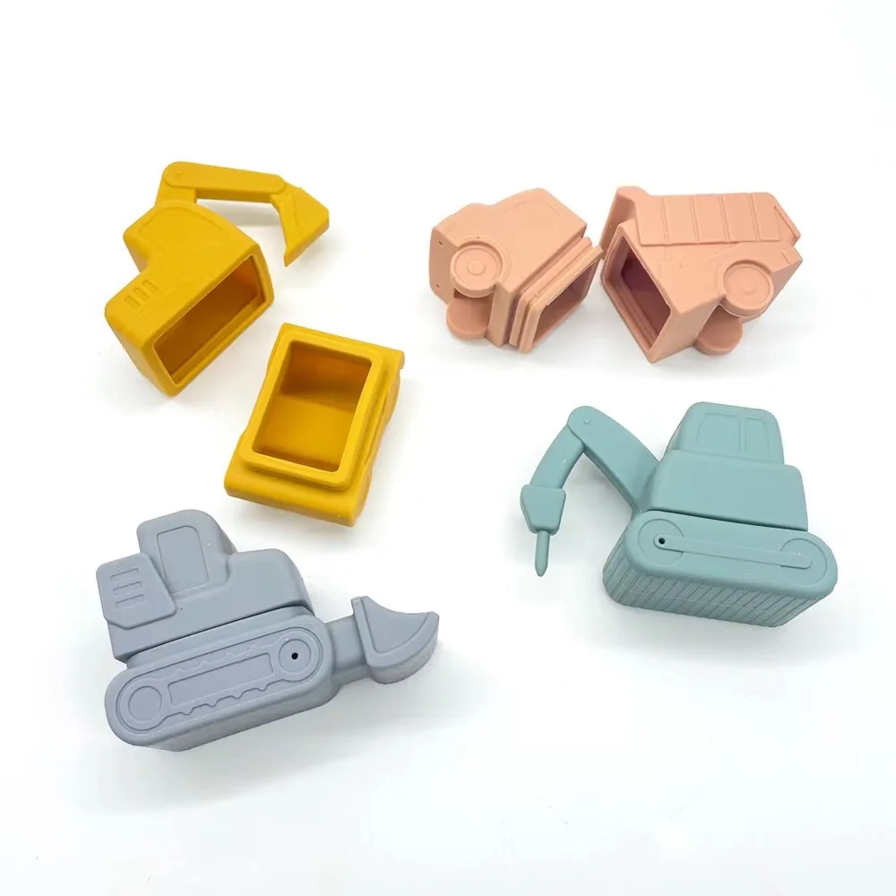 2024 New Silicone Toy Vehicles Mold Bath Play Set Toy engineering vehicle