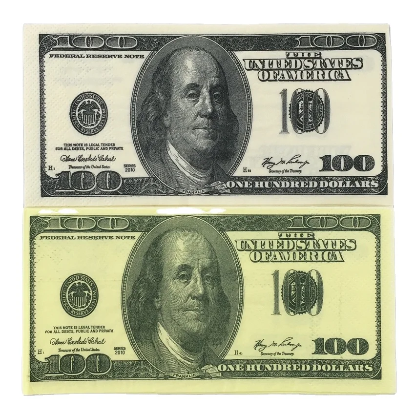 Dollar Bill Money Printed Paper Napkins Tissues