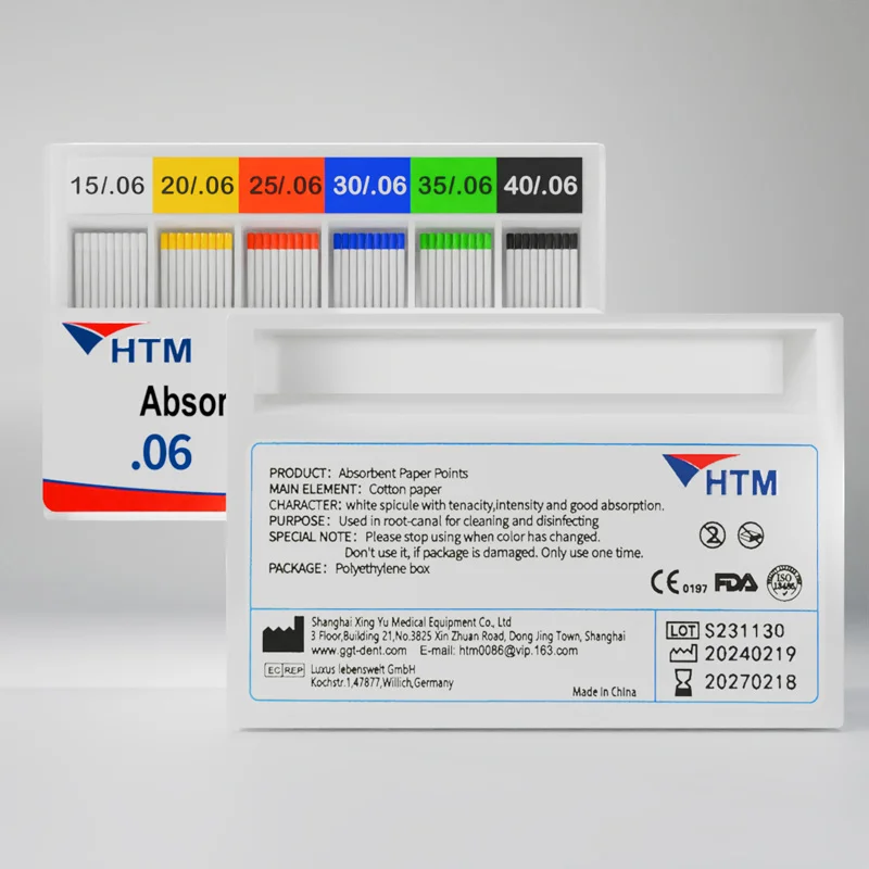 HTM Dental Equipment Consumables Label Dentist Materials Disposable Dental Products Absorbent Paper Points For Dental Surgical